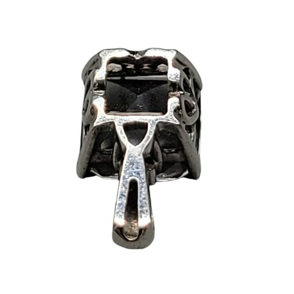 10k EMA Mystic Topaz Pendant Solid White Gold Setting Hearts in Frame 3 Accents - Picture 9 of 16